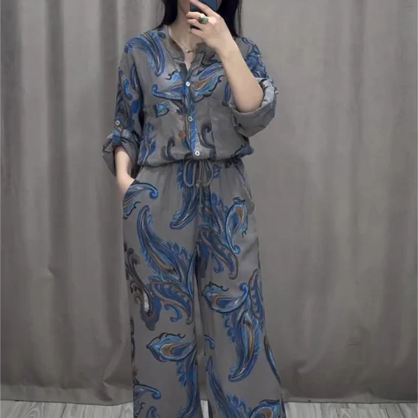 Damska dwuczęściowa koszula i spodnie