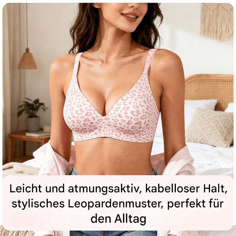 🏆🔥Ultraujędrniający biustonosz z nadrukiem w panterkę bez fiszbin | Biustonosz damski bez fiszbin 👍Koniec z obwisającymi piersiami