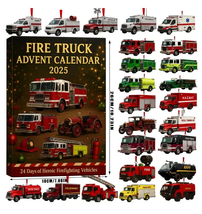 🚒🔥KALENDARZ ADWENTOWY WÓZÓW STRAŻACKICH 2025🎁🌲