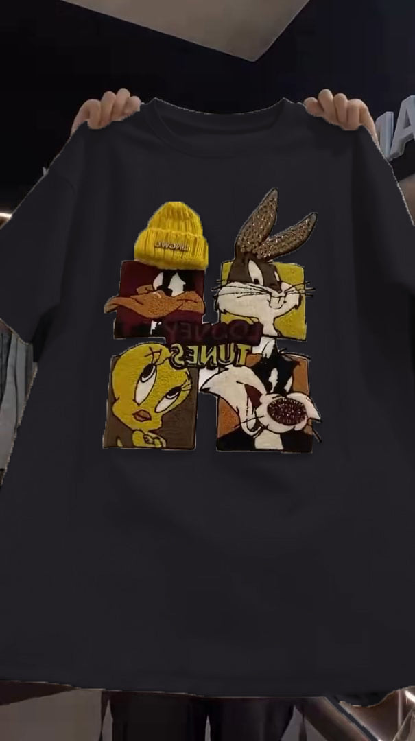 🍭Urocza bluza z nadrukiem w cekiny z kreskówek