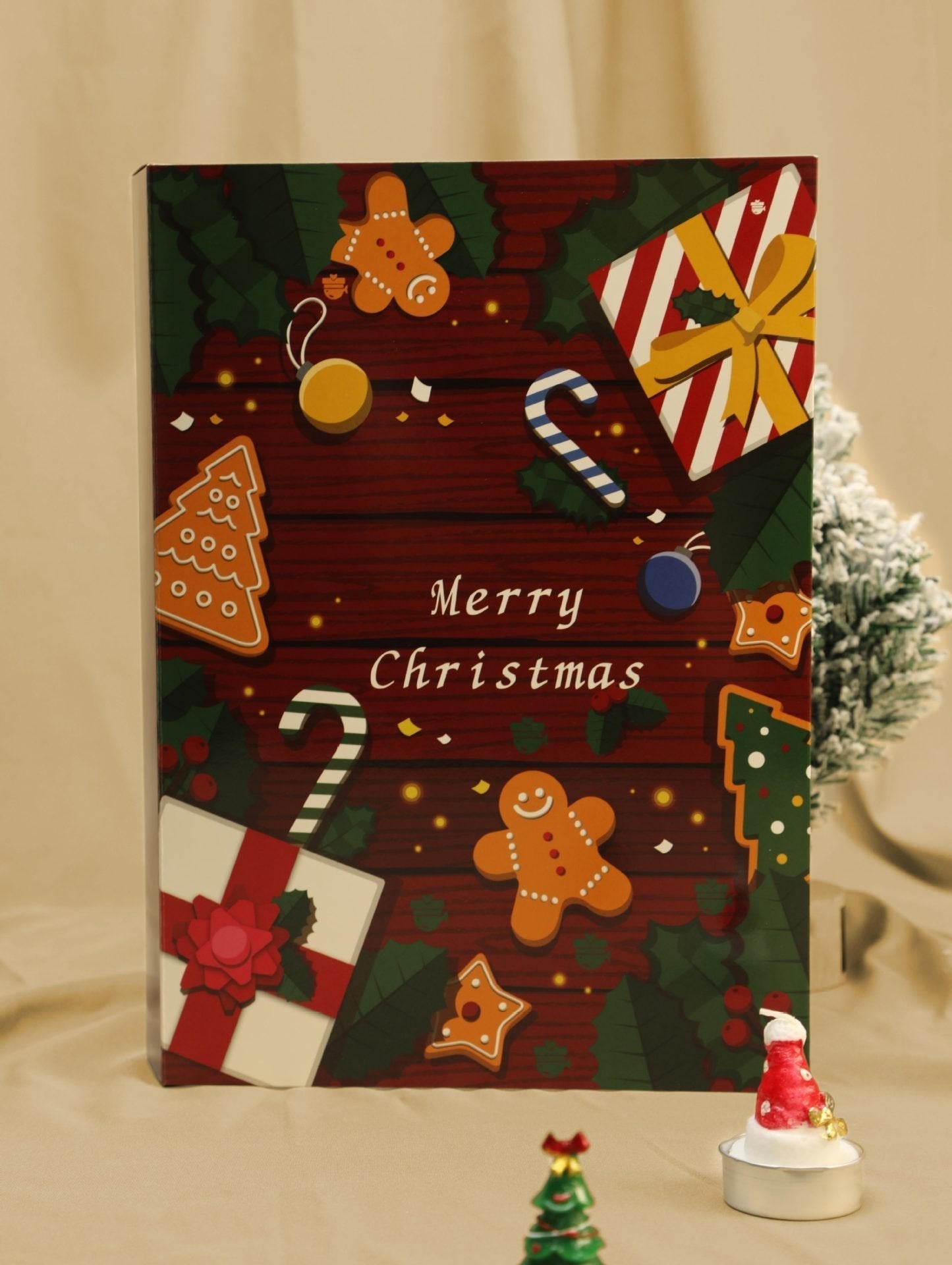 Rózsaszín Márvány Adventi Naptár 2025, 24 nap karácsonyig visszaszámláló doboz