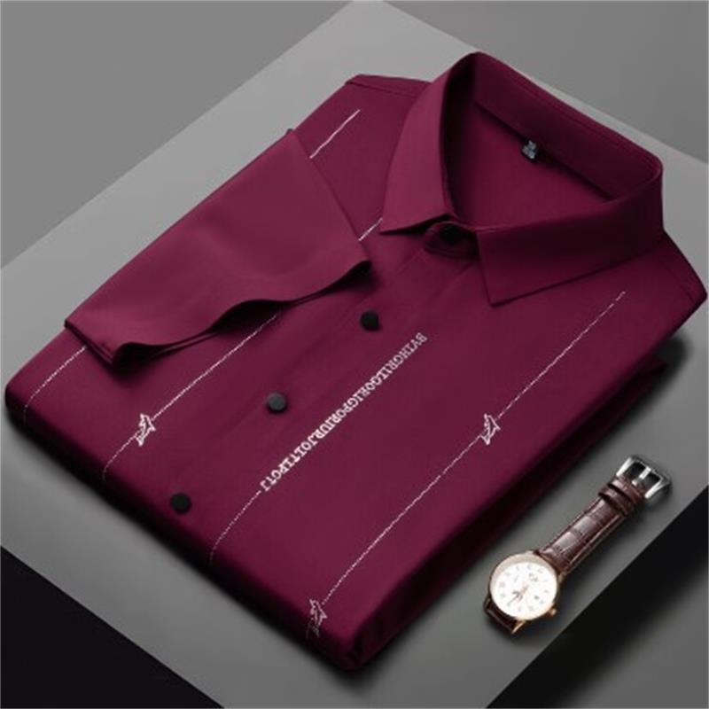 ❄️Męska koszula z jedwabiu lodowego o wysokiej elastyczności i odporności na zagniecenia