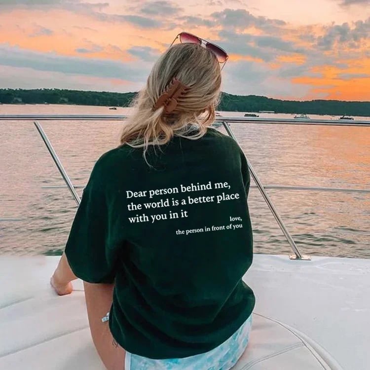 💥Nowa koszulka unisex z nadrukiem „Droga Osobo Za Mną” w dużym rozmiarze z 2025 roku