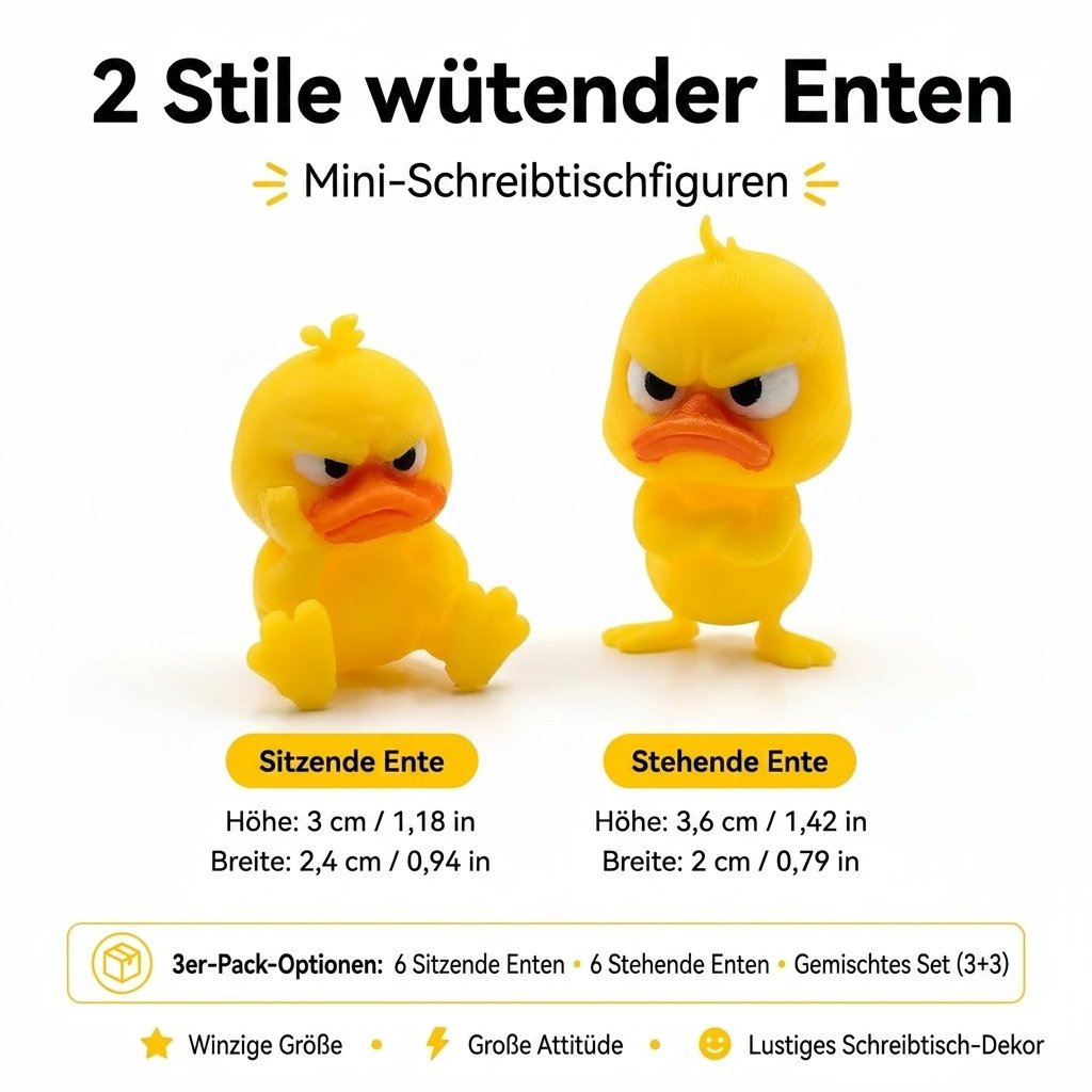 😠 Figurka Angry Duck Desk – Dodaj odrobinę zawadiackiego charakteru swojemu biurku! 🐥