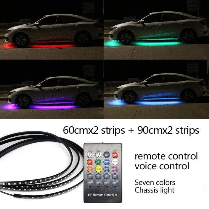 2024 Elastyczne, wodoodporne światła LED RGB do podwozia samochodowego (4 SZTUK)