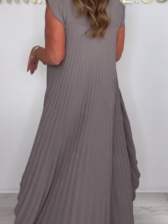 💖Plisowana bluzka z krótkim rękawem i luźne spodnie