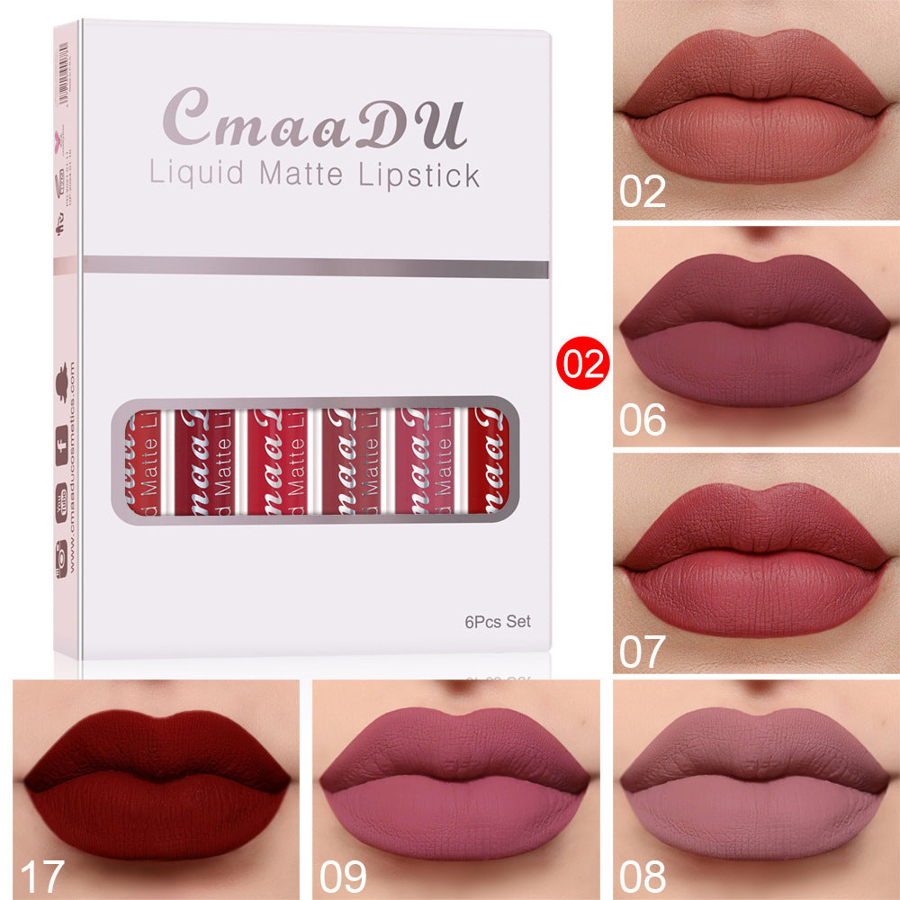 💄 Zestaw matowych pomadek CmaaDu w 18 kolorach – 6-częściowe opakowanie prezentowe 💄