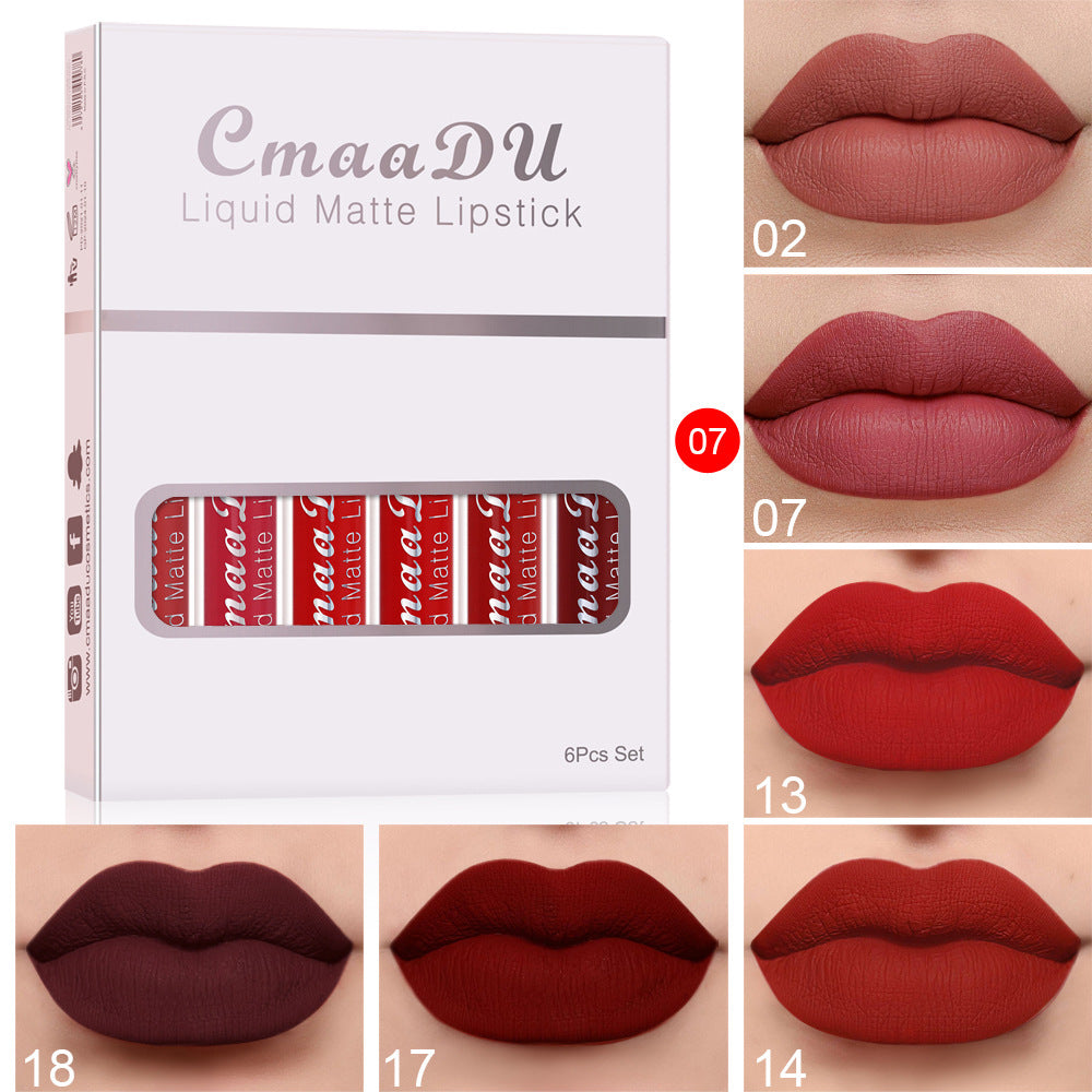 💄 Zestaw matowych pomadek CmaaDu w 18 kolorach – 6-częściowe opakowanie prezentowe 💄