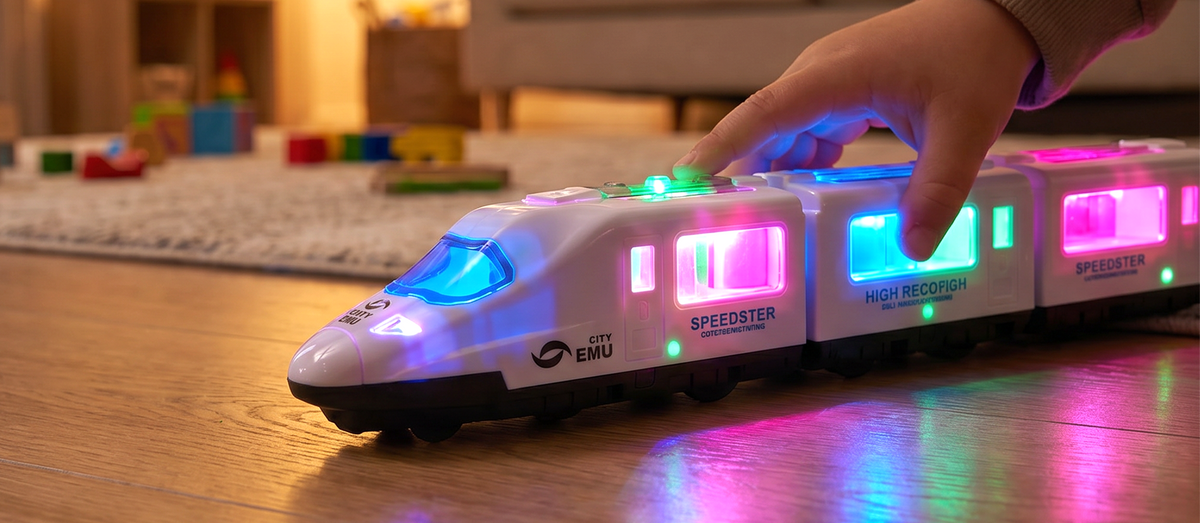 🔥 Elektryczny pociąg z oświetleniem i muzyką – idealny prezent