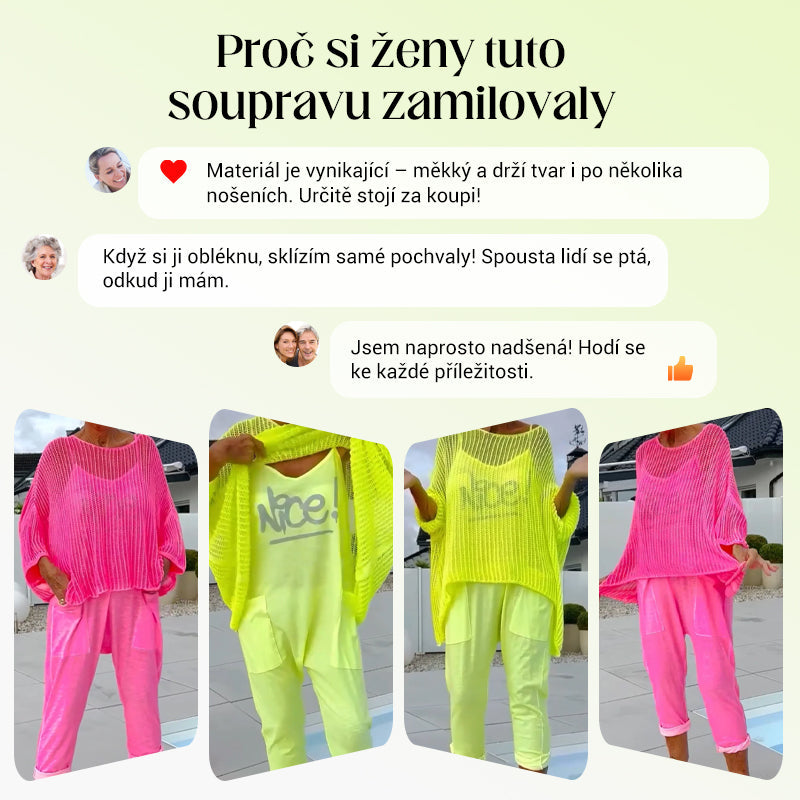 🌸Damski kombinezon + luźny top z wycięciem