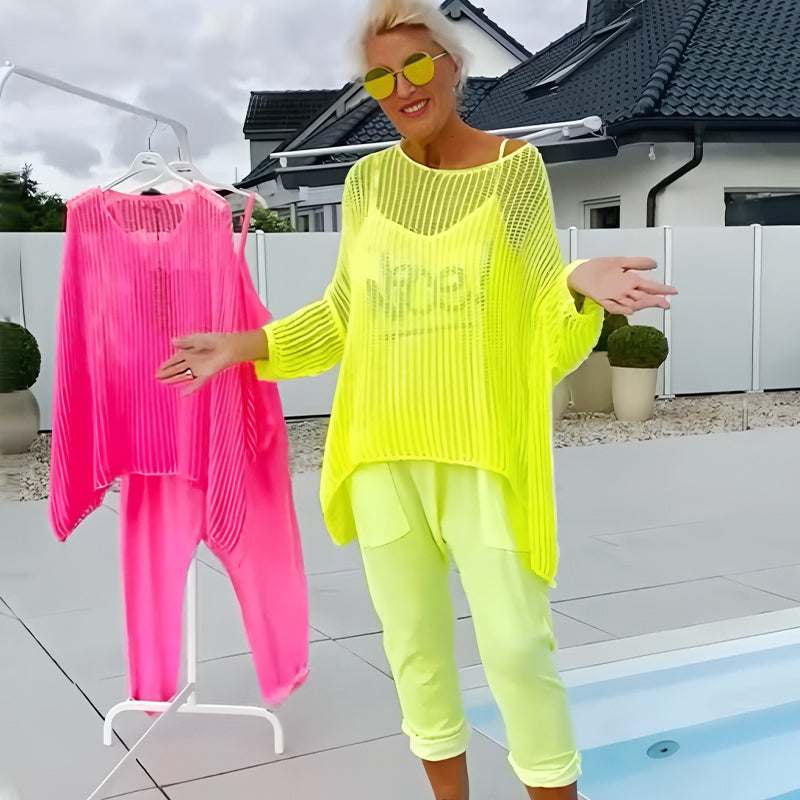 🌸Damski kombinezon + luźny top z wycięciem