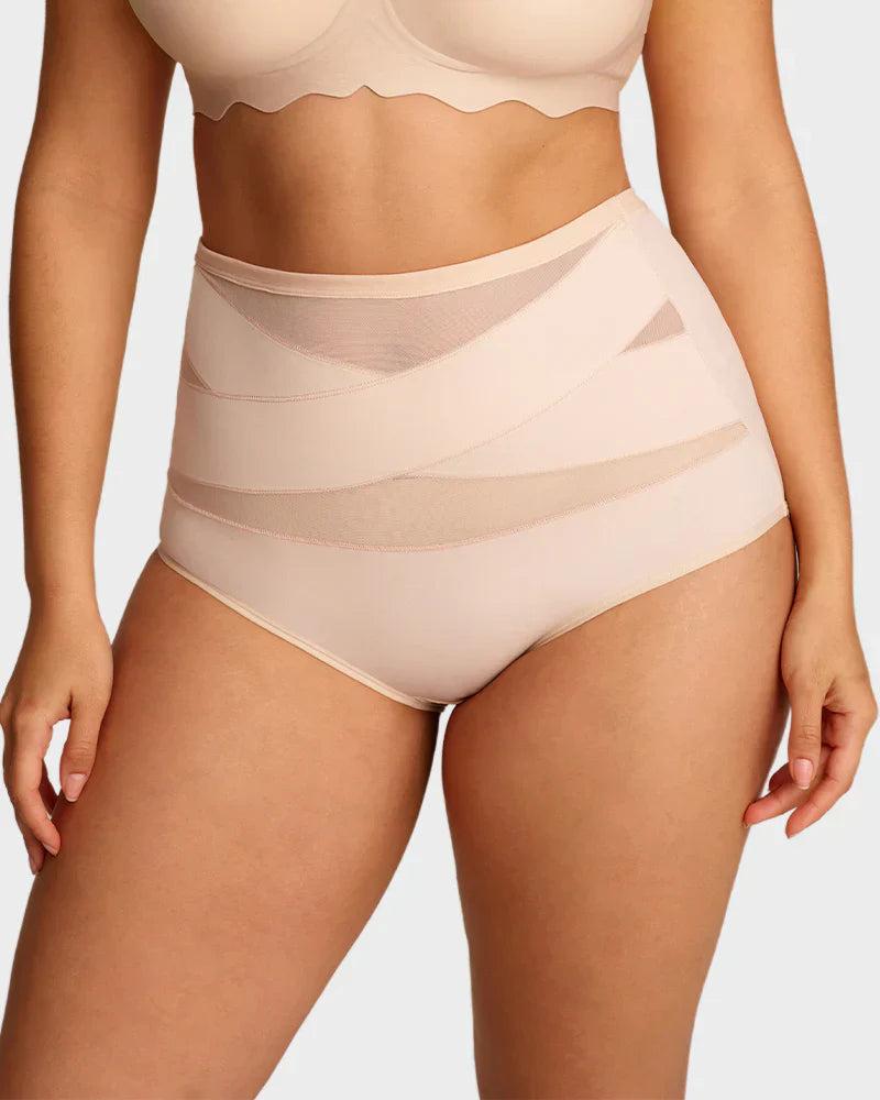 💖 Ostatni dzień – kup 1, otrzymasz 3 opakowania! Majtki modelujące brzuch z wysokim stanem, wiązane – rozmiary plus size