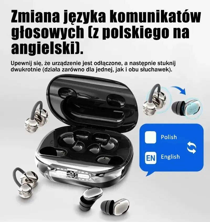 Bezprzewodowe słuchawki 3 w 1 z etui ładującym (funkcja powerbanku)