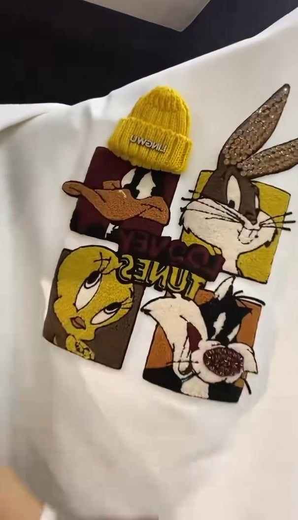 🍭Urocza bluza z nadrukiem w cekiny z kreskówek