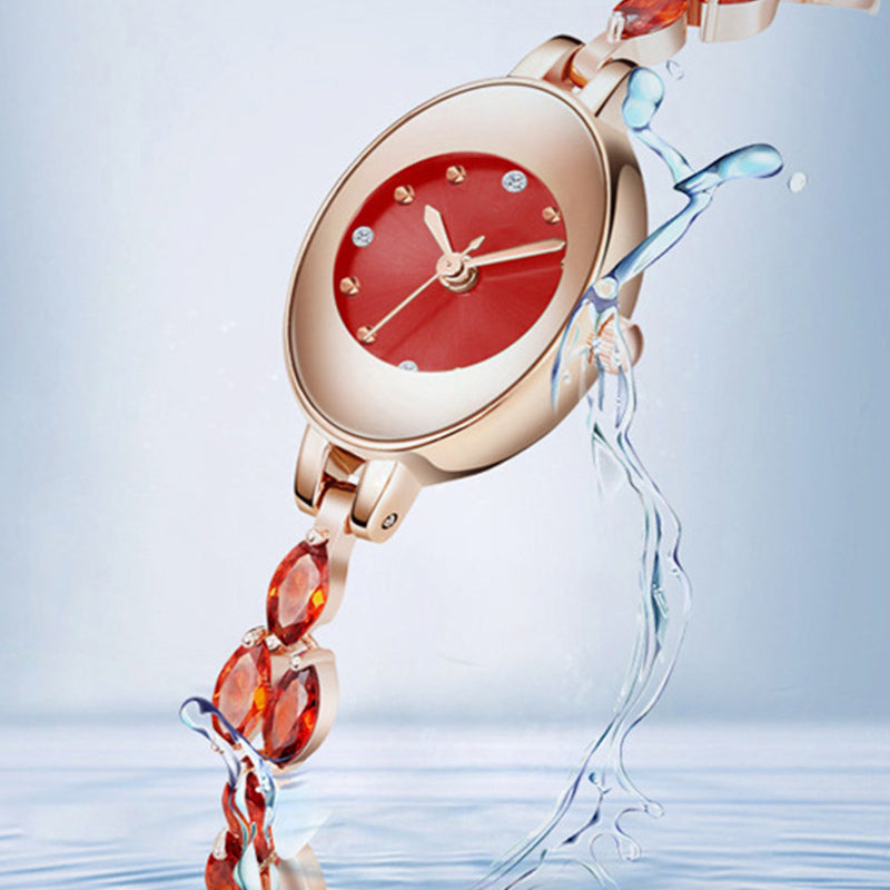 Kolorowy zegarek z cyrkonią dla kobiet