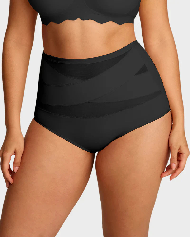 💖 Ostatni dzień – kup 1, otrzymasz 3 opakowania! Majtki modelujące brzuch z wysokim stanem, wiązane – rozmiary plus size
