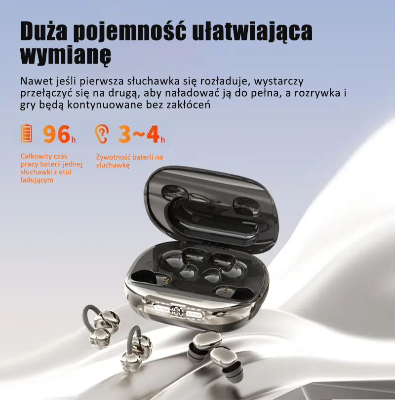 Bezprzewodowe słuchawki 3 w 1 z etui ładującym (funkcja powerbanku)
