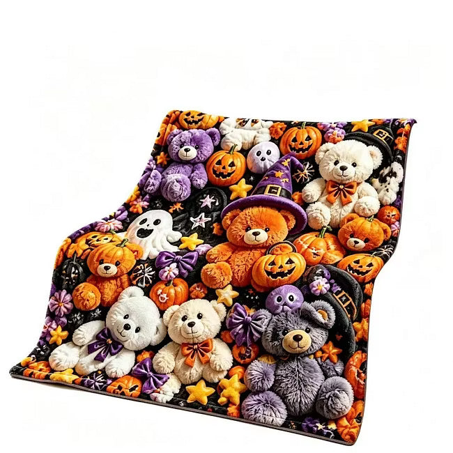 🧸Koc typu „teddy” w pastelowy kwiatowy wzór