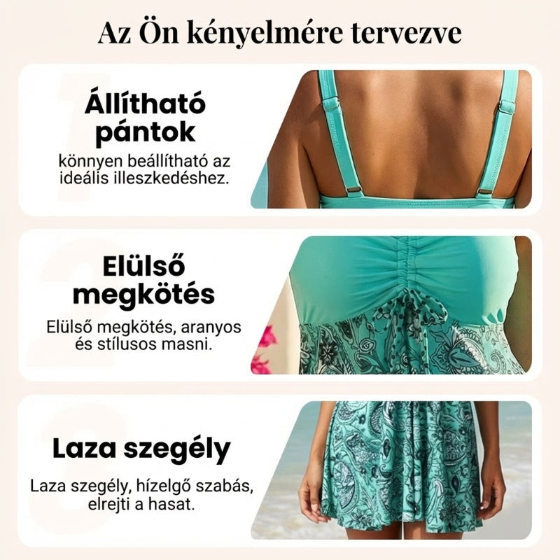 🔥👙【S-4XL】Strój kąpielowy bikini z nadrukiem w kolorze cyjanowym