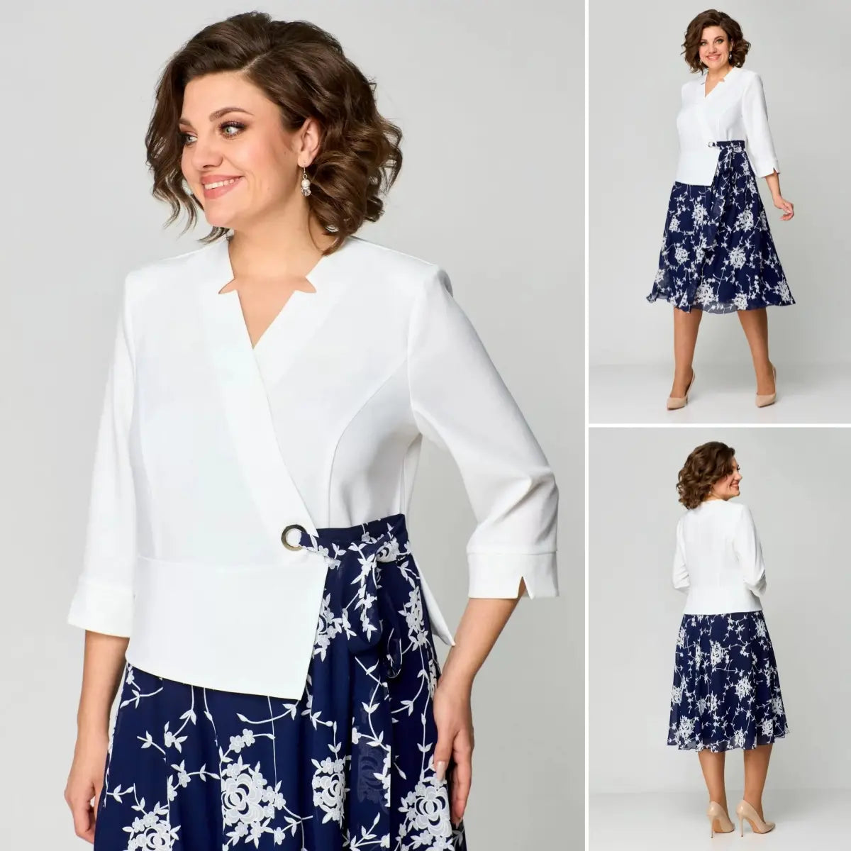 🔥【S-5XL】💃2025Nowa sukienka, niebiesko-biała, miękka w dotyku