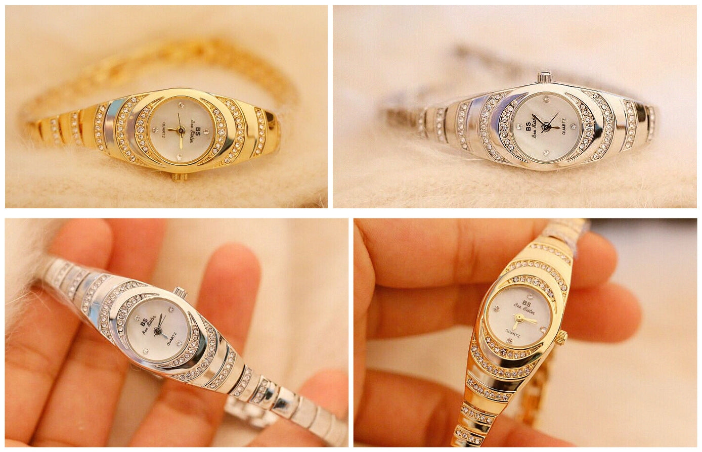 💎Damski zegarek z bransoletką z kryształkami⌚