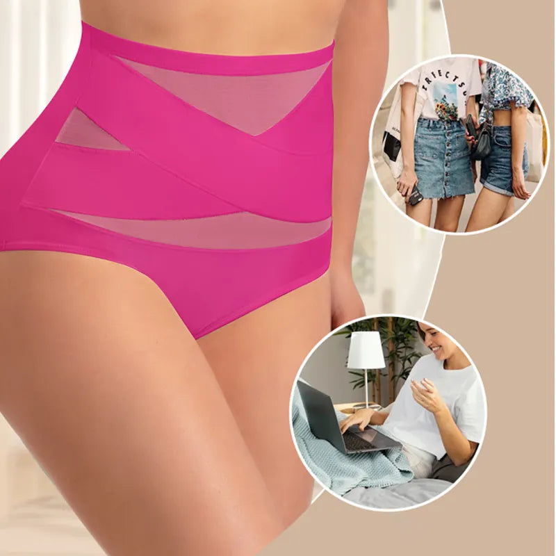 💖 Ostatni dzień – kup 1, otrzymasz 3 opakowania! Majtki modelujące brzuch z wysokim stanem, wiązane – rozmiary plus size
