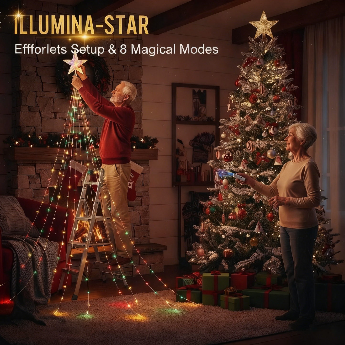 🎁Wczesna wyprzedaż świąteczna 50% TANIEJ🎄Lampki choinkowe Starlight Cascade