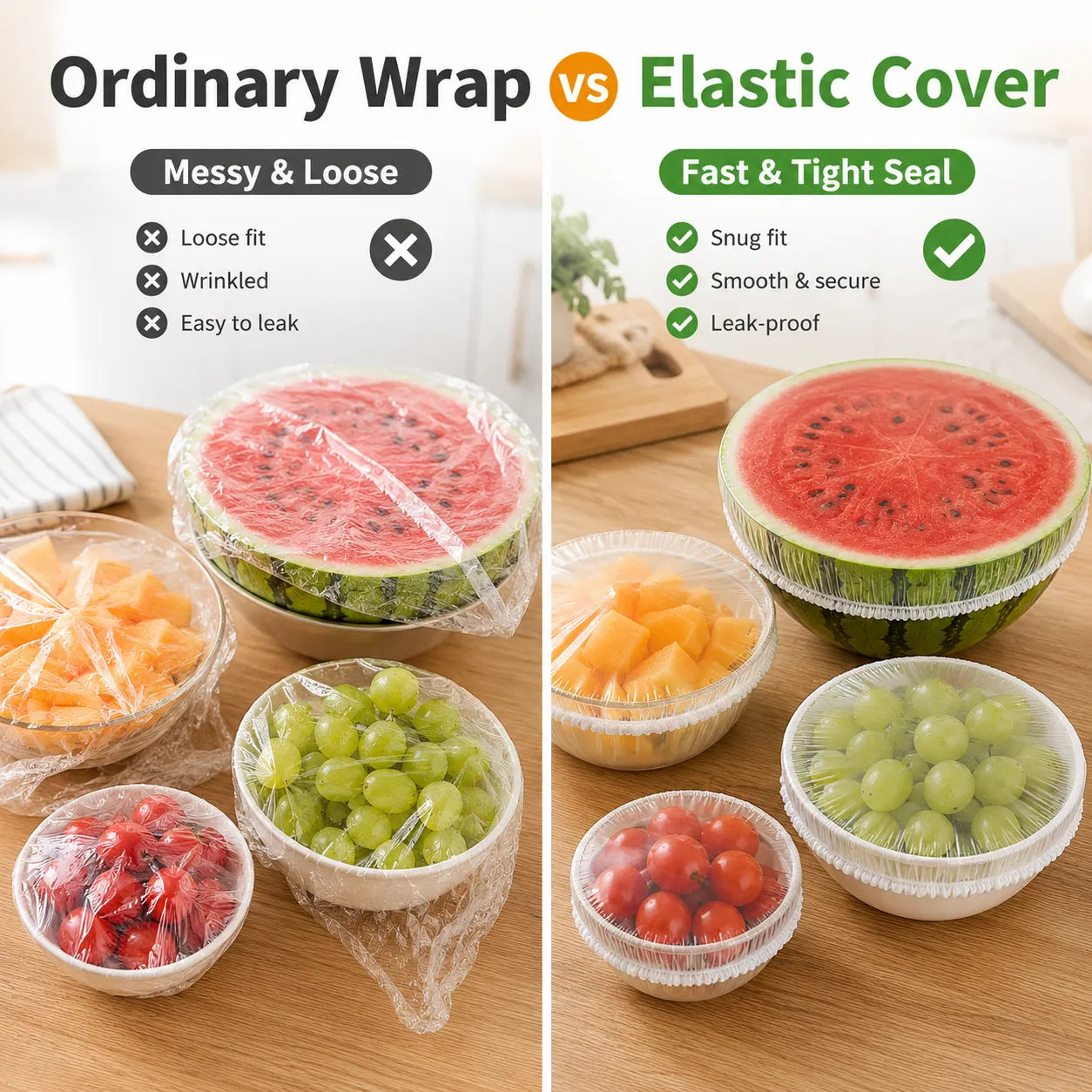 ✨🥗 –50%! 💥Worki do przechowywania świeżości – 100 szt. wielokrotnego użytku, PEHD/PEBD i elastyczne.