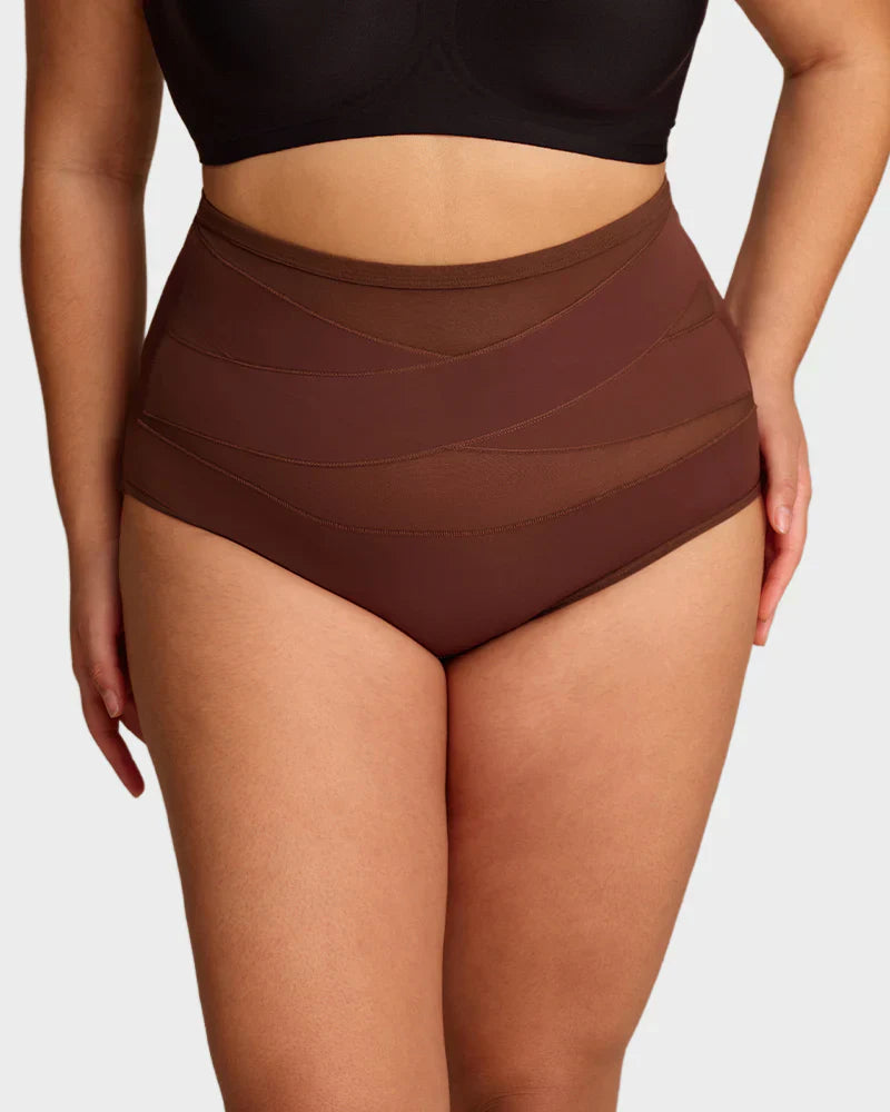 💖 Ostatni dzień – kup 1, otrzymasz 3 opakowania! Majtki modelujące brzuch z wysokim stanem, wiązane – rozmiary plus size