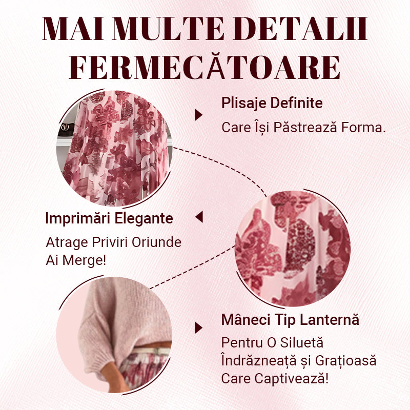 🔥Bluzka z okrągłym kołnierzykiem i spódnica w paski