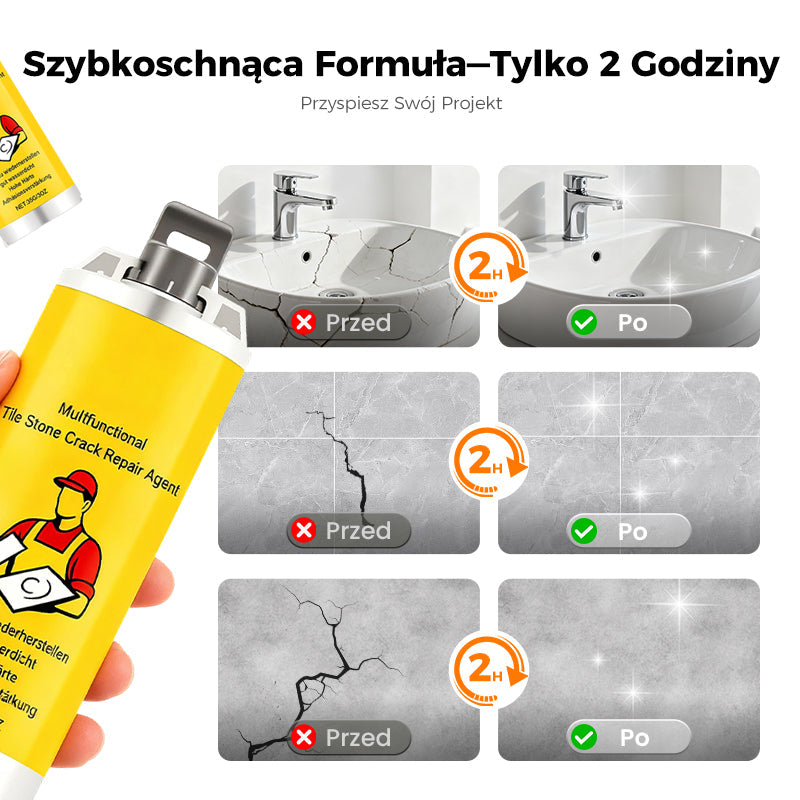 🧱Wielofunkcyjne zestawy naprawcze do pęknięć w płytkach i kamieniach💧
