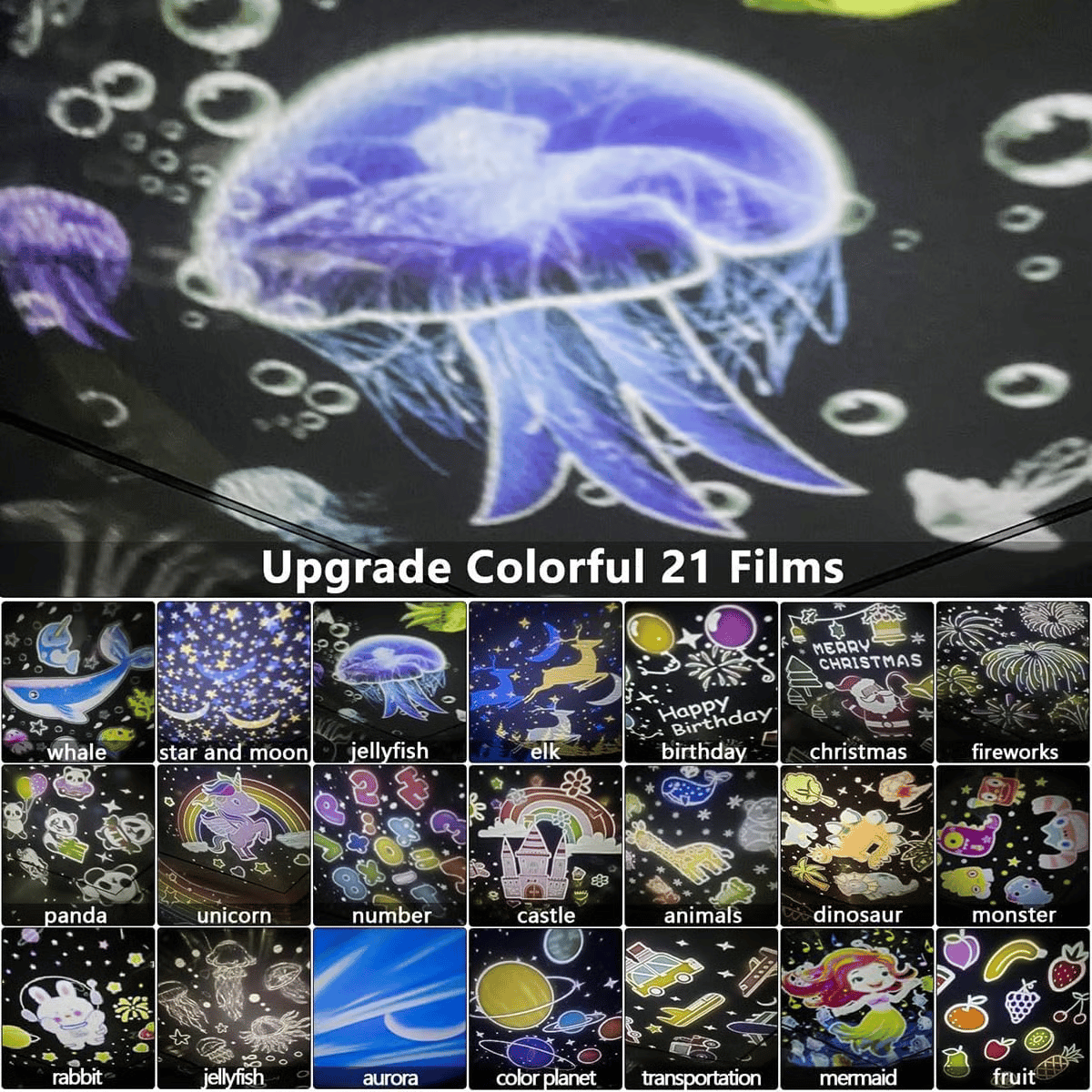 🎃👻OSTATNIE DNI WYPRZEDAŻY - 50% ZNIŻKI💜Lampka nocna z projektorem dla dzieci, 15 filmów🔋Ładowanie typu C