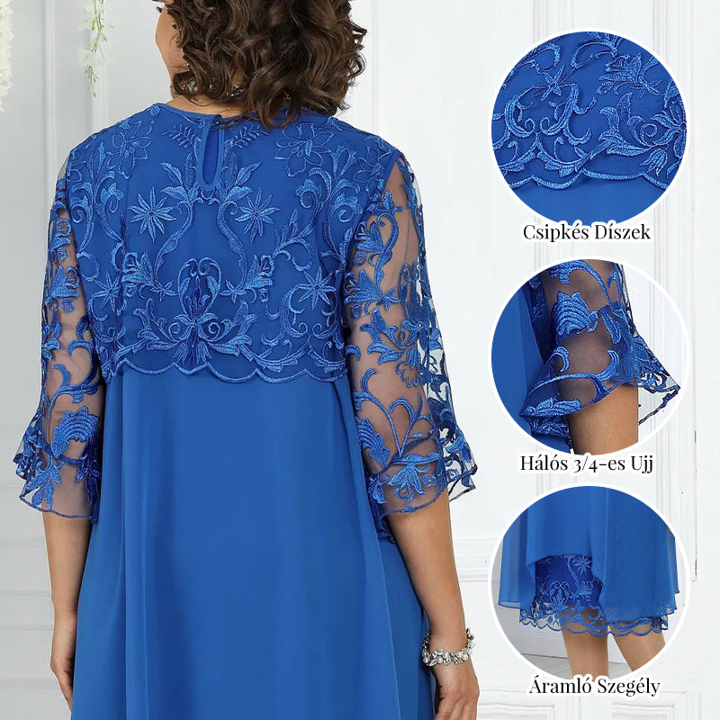 Damska luźna koronkowa sukienka midi