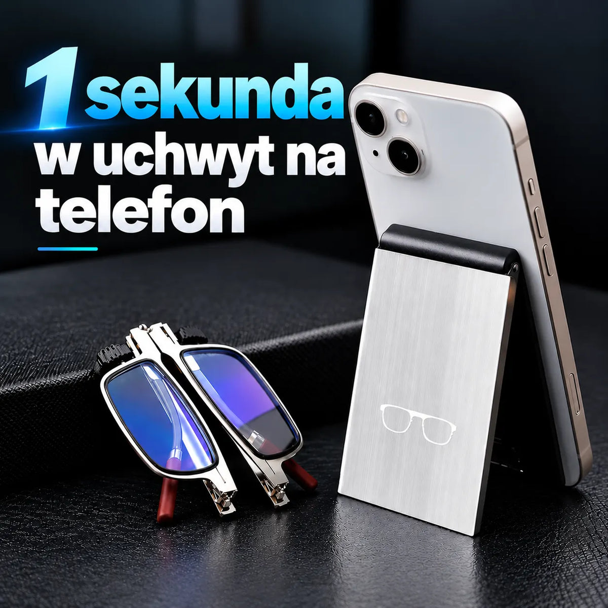 Przenośne okulary do czytania z filtrem światła niebieskiego, które można przymocować do telefonu