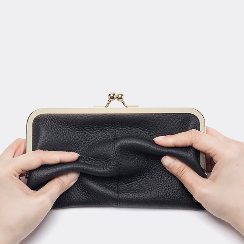 Długi portfel ze skóry naturalnej