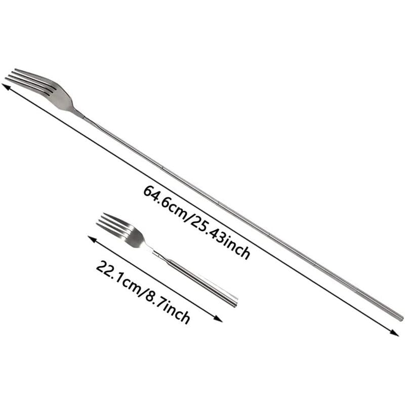 💥🔥 Teleskopowy widelec i łyżka ze stali nierdzewnej