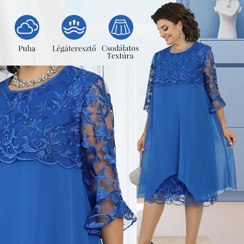 Damska luźna koronkowa sukienka midi