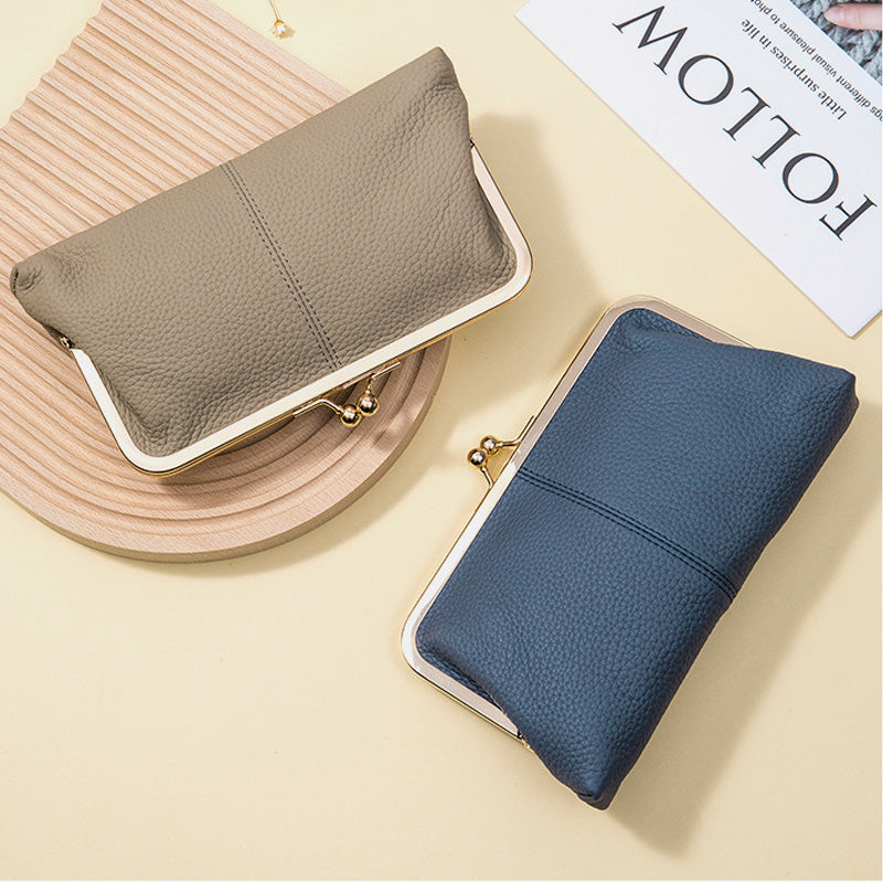 Długi portfel ze skóry naturalnej