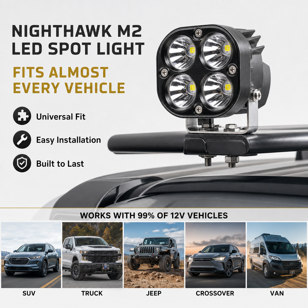 Reflektor LED NightHawk M2 montowany w pojeździe – skanuj dokładniej teren, ekstremalna jasność