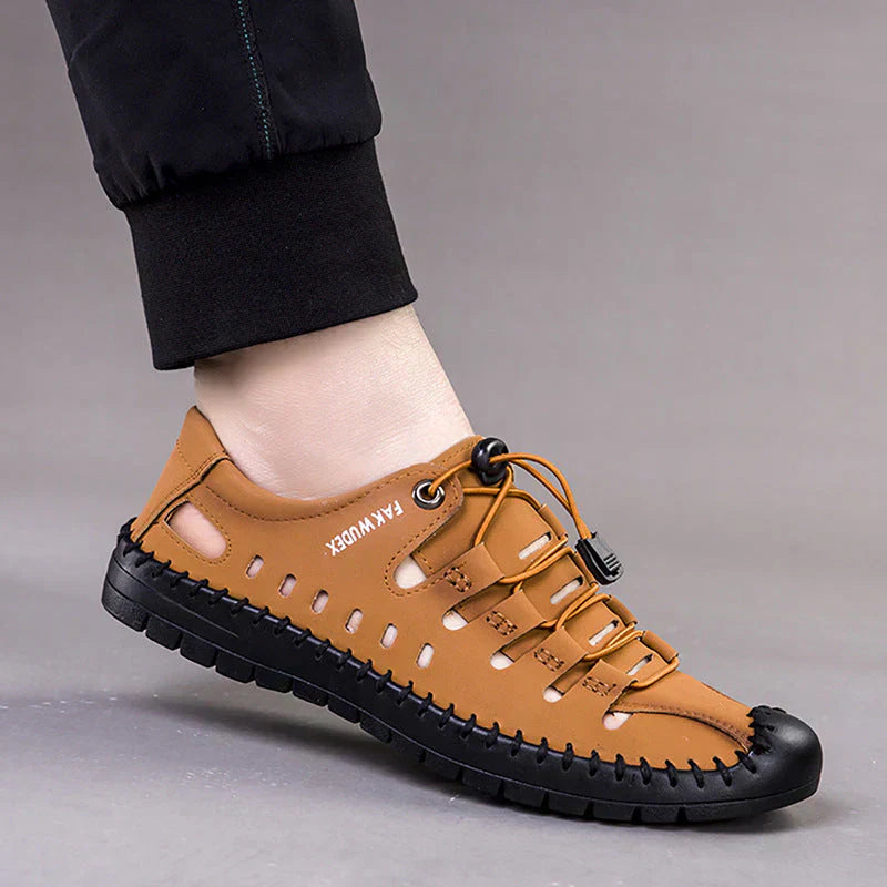 🔥Skórzane sandały Aviator z zawiniętym noskiem👞
