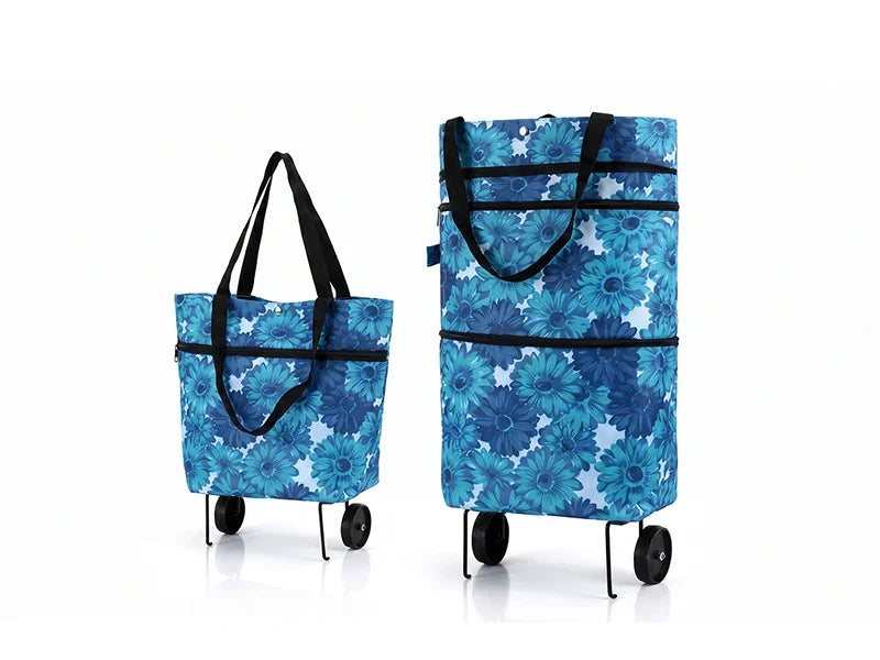 🛍️✨ Torba na zakupy z możliwością przekształcenia - chowane kółka, udźwig 20 kg, rozszerzalna dzięki zamkowi błyskawicznemu!