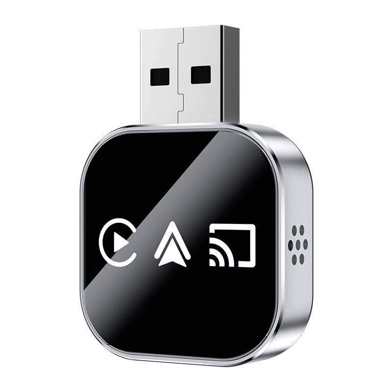 📶 Ulepszony w 2026 r. 3 w 1 ekran lustrzany telefonu iOS, przewodowy adapter CarPlay do bezprzewodowego