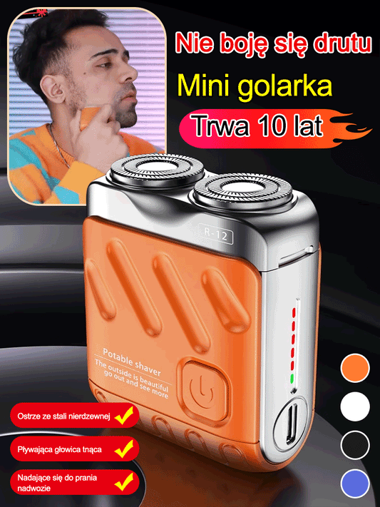 Mała stalowa maszynka do golenia z zawieszonym ostrzem magnetycznym