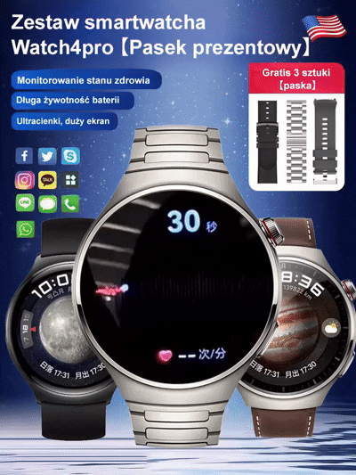 Zestaw inteligentnych zegarków Watch4pro [bezpłatny pasek]