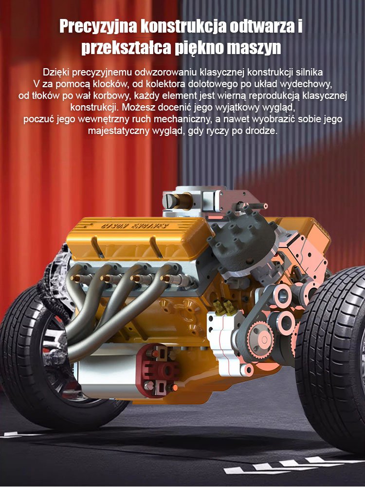 Nowy model silnika: ozdoba silnika V8.