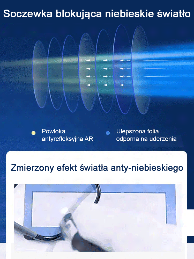 Ultralekkie i wygodne okulary do czytania blokujące niebieskie światło
