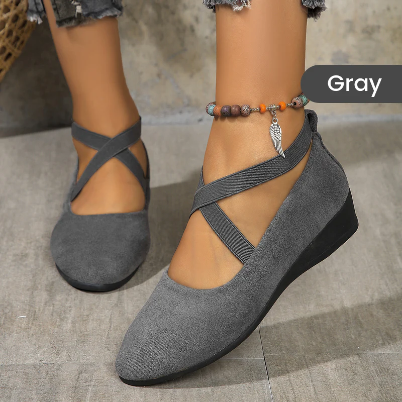 🌹-49% zniżki!! Eleganckie, jednokolorowe, elastyczne buty na niskim koturnie🩰