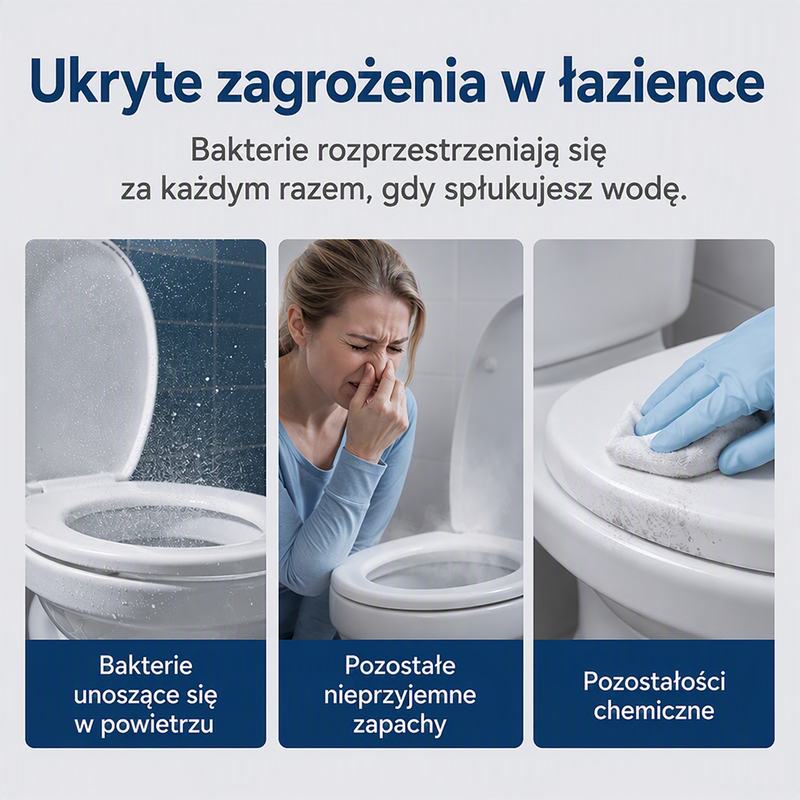 Bakterie na desce sedesowej są niewidoczne, ale niebezpieczne? – inteligentna lampa UVC do sterylizacji toalety – wypróbuj nowoczesną ochronę bez chemii. Na pobranie! 🦠