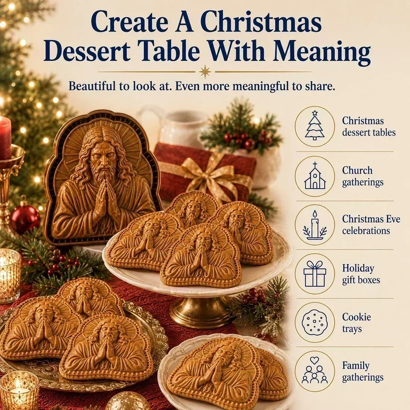 ✝️ Mini zestaw foremek do ciastek świątecznych z motywami wiary i Narodzenia Pańskiego | Wielokrotnego użytku foremki do tradycyjnego pieczenia świątecznego 🥧✨