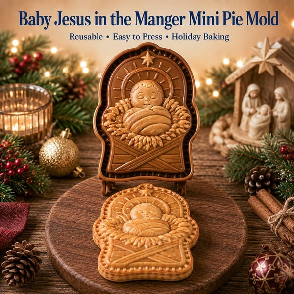 ✝️ Mini zestaw foremek do ciastek świątecznych z motywami wiary i Narodzenia Pańskiego | Wielokrotnego użytku foremki do tradycyjnego pieczenia świątecznego 🥧✨